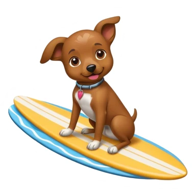 Dog in a surfing board sticker