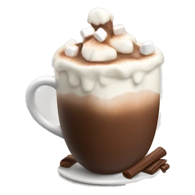 hot chocolate with cream and marshmallows sticker
