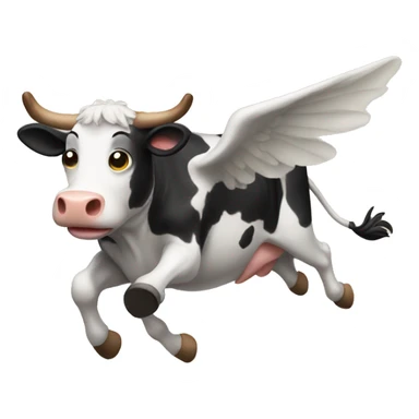 Flying cow sticker