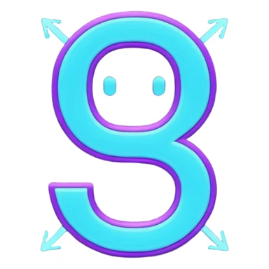 futuristic minimalistic emoji icon, letters "G" formed by three glowing digital lines representing Storm, Atom and NoizeGames, neon purple (#8B5CF6) and cyan (#00E0FF) on dark background, modern tech style, 1:1 aspect ratio sticker