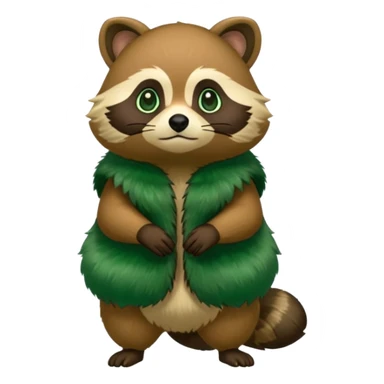 Green tanuki, all green body sticker