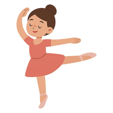 flat toon style girl doing ballet sticker