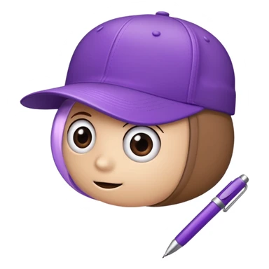A plastic brown ball cap and the long rectangle purple. (With a pen) And looks like a BFDI style sticker
