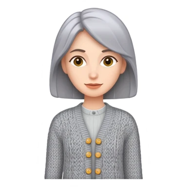 gray woman knit cardigan sticker