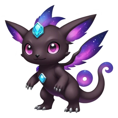 Cute cool colorful dark nebula fantasy-Fakemon-Digimon-animal-hybrid full body sticker