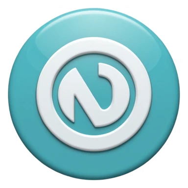 Crea Un logo animado de un círculo color Turquesa y letras blancas con las siglas NHD sticker