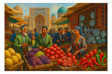 uzbek bozorini tasvirlab ber sticker