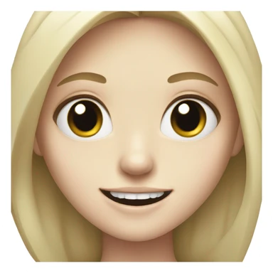 Girl with creepy big smile and pale skin  sticker