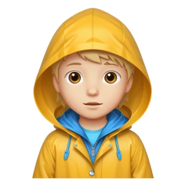 kid with raincoat sticker