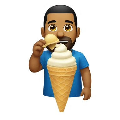 Drake eating vanilla ice cream sticker
