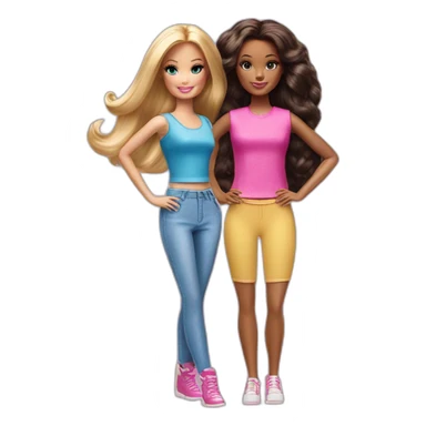 Barbie and girl sticker