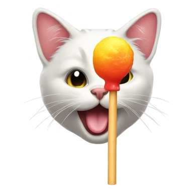 Cat licking lollipop  sticker