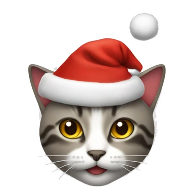 CAT with Christmas hat  sticker