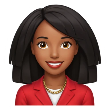 Kelly Rowland black hair, red outfit sticker