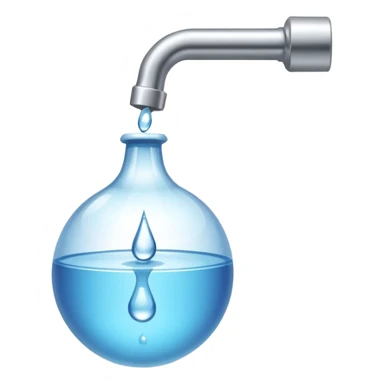 a tap with a small water droplet at the end sticker