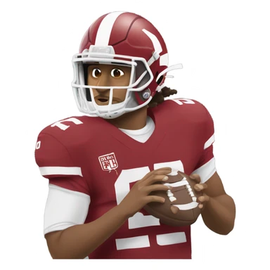 jalen hurts with a football sticker