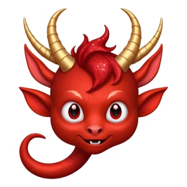 red glitter imp sticker