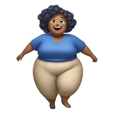 Blueberry fat woman rolling away sticker