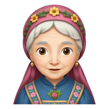 The kind and amiable grandmother in medieval fairy tales sticker