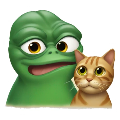 Pepe with cat sticker