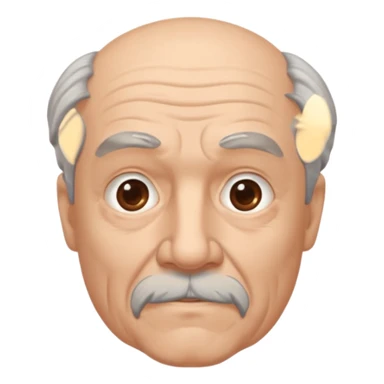 An older man with a gray goatee sticker