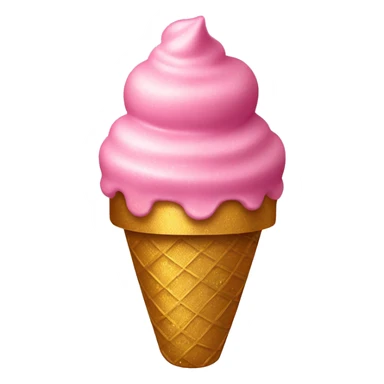 pink ice cream with gold glitter sticker