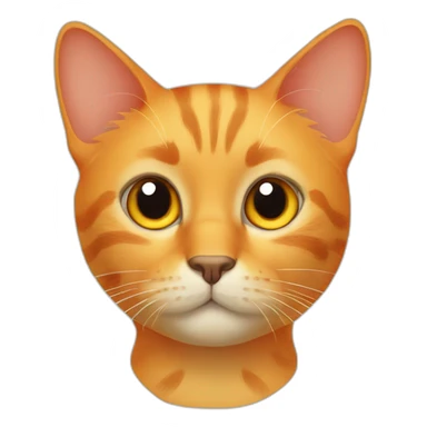 orange cat face cute yellow eyes black spots on nose sticker