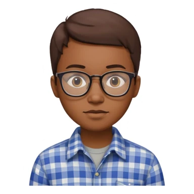 30-year-old African software engineer, short brown hair, plaid shirt, elegant style, intellectual glasses sticker