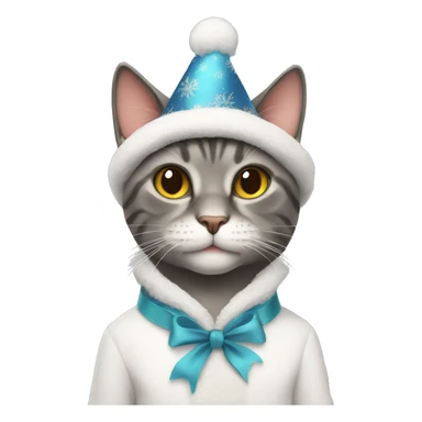 cat in a New Year's costume sticker