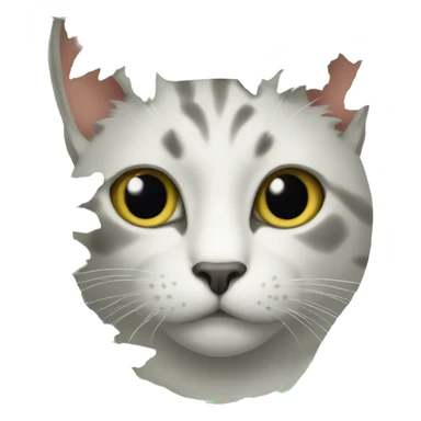 Cat with tree eyes  sticker