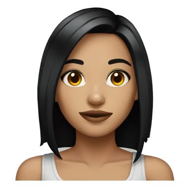 Pretty girl with Straight shoulder length black hair and tattoos .  sticker