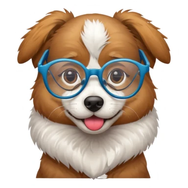 Dog wearing glasses  sticker