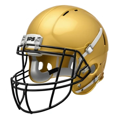 College football player helmet in gold color sticker