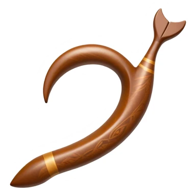 Cinematic Realistic Boomerang Emoji, depicted as a sleek, curved traditional Aboriginal tool rendered with detailed textures and a dynamic sense of motion, symbolizing cultural significance and natural craftsmanship under warm earthy lighting. sticker