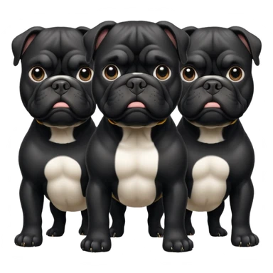 Black Bulldog one body and three heads sticker