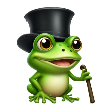 Frog with a top hat and a cane  sticker