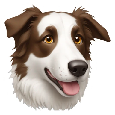 White border collie with a blue eye and other brown eye  sticker