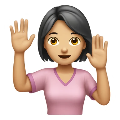 asian girl tan waving her hand sticker