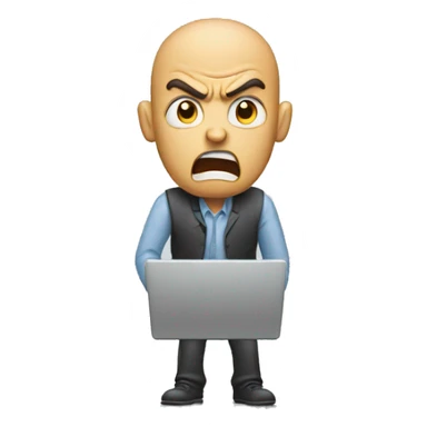 Angry man breaking his keyboard sticker