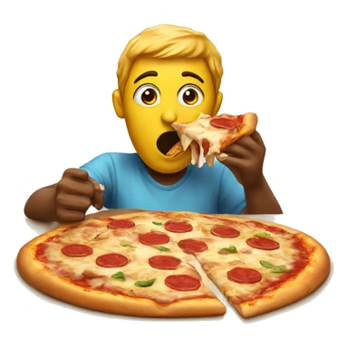pizza eating icecream  sticker