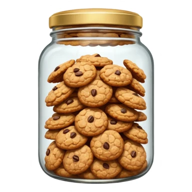 glass jar with oatmeal cookies sticker