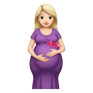 heavily pregnant woman with extremely huge overdue belly sticker