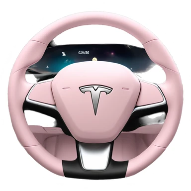 Pink Tesla model 3 interior view sticker
