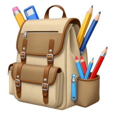 Bag with school supplies  sticker