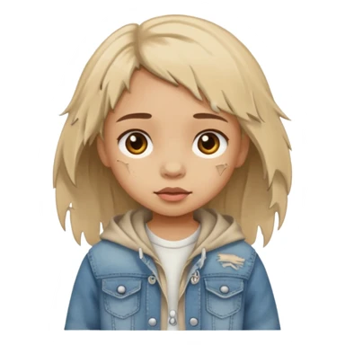 begger little girl sticker