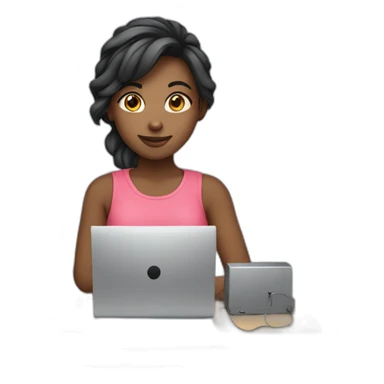 a cute young woman who uses a computer sticker