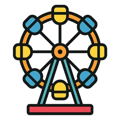 modern look icon of an amusement park wheel ride sticker