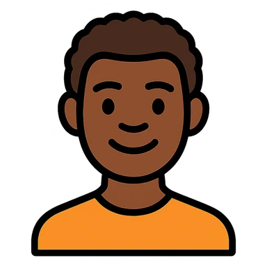black man lineal color icon with black outlines sticker