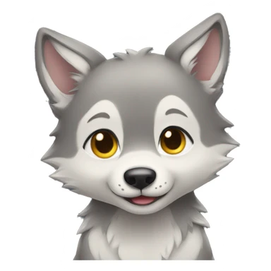 baby wolf with hugs sticker