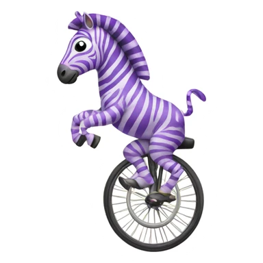Pregnant purple zebra riding a unicycle sticker
